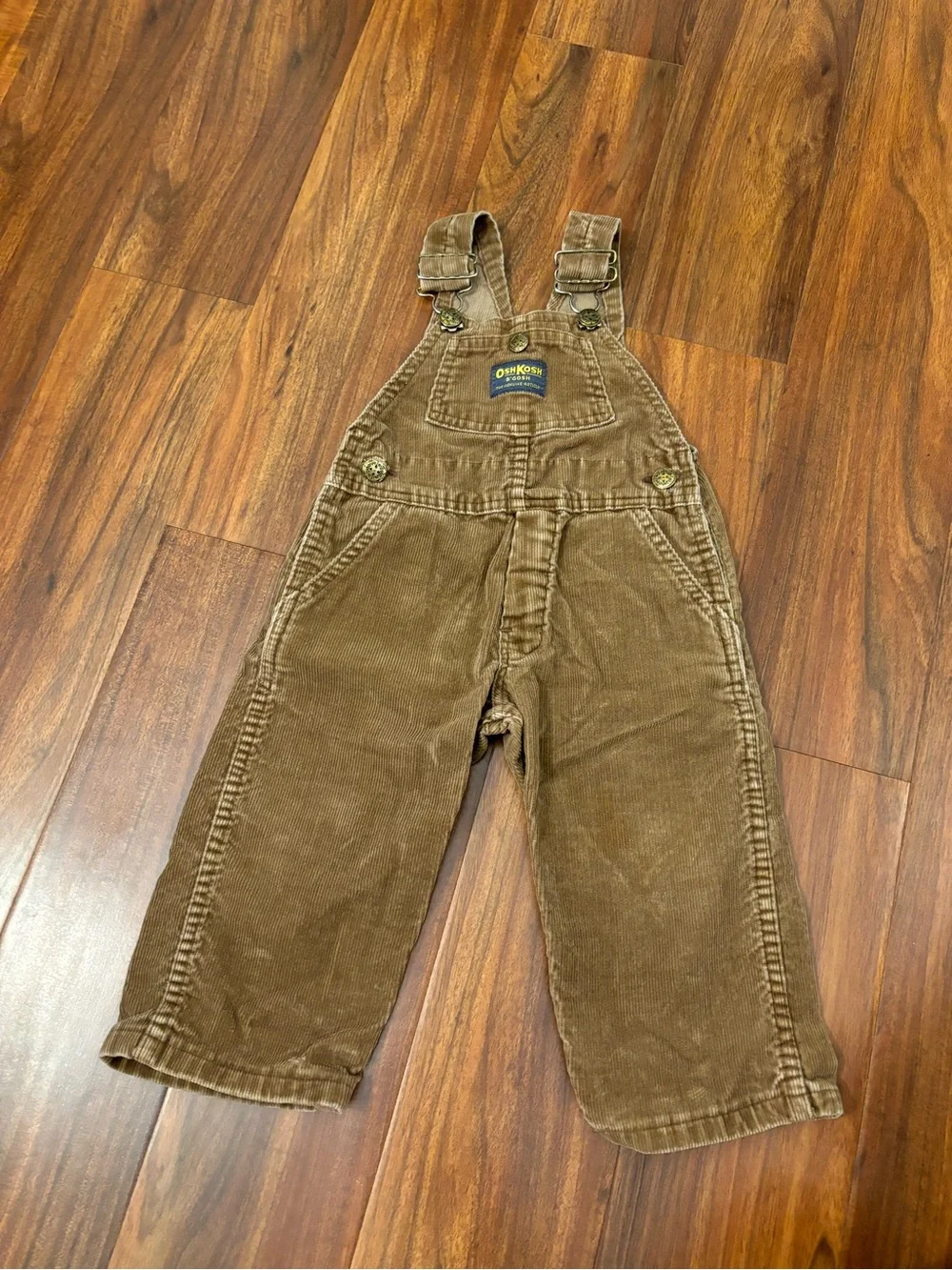 Osh Kosh B’Gosh light brown vintage corduroy overalls